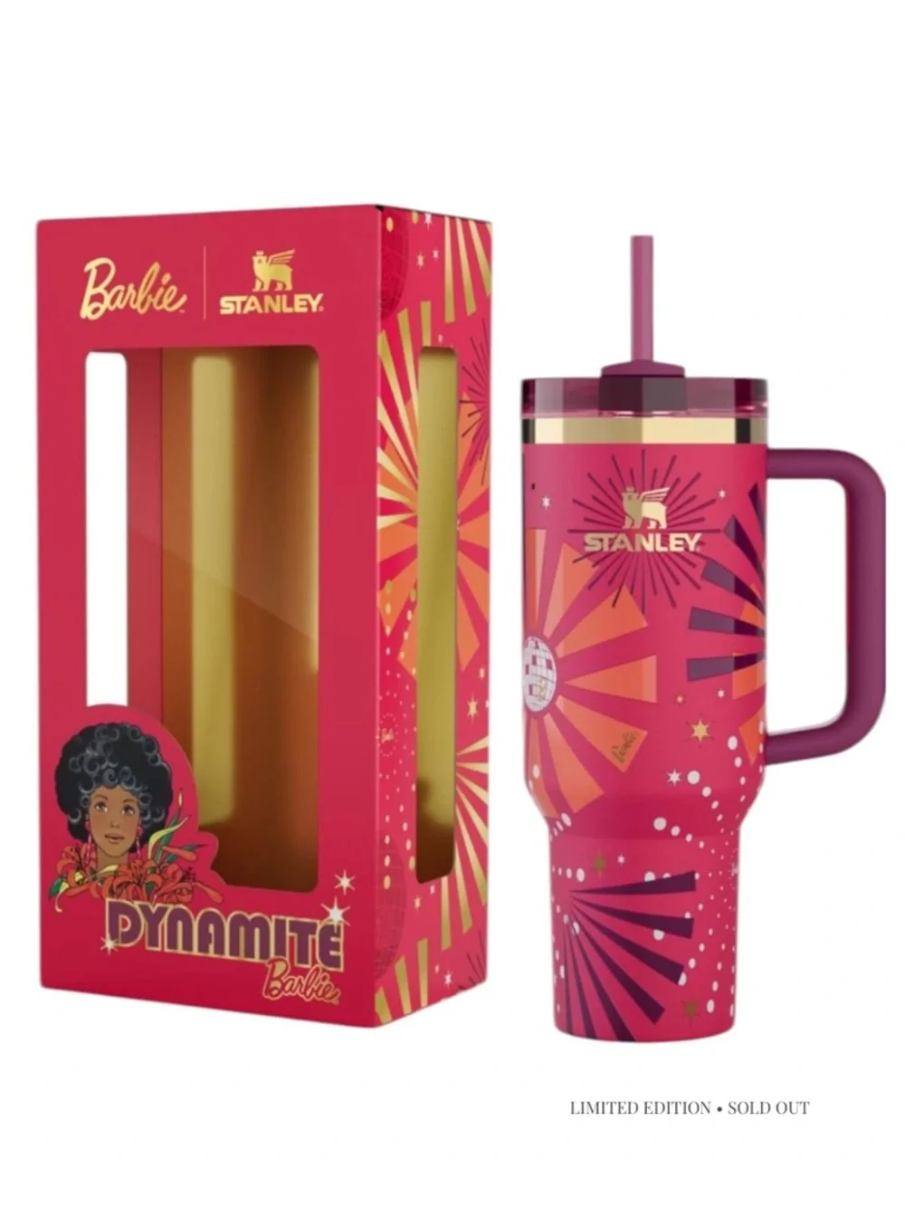 Barbie x Stanley 80s Dynamite Barbie 40oz Quencher Tumbler BNIB - Picture 1 of 15